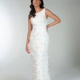 Vestido Longo em Zibeline com Lacinhos Aplicados – REF: OD74
