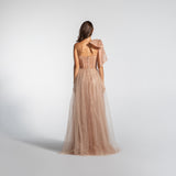 Vestido Longo em Tule com Paetês e Laço Ousado – REF: EG06