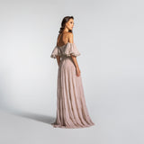 Vestido Longo em Musseline Fluida com Mangas Removíveis – REF: EG01