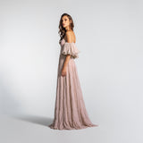 Vestido Longo em Musseline Fluida com Mangas Removíveis – REF: EG01