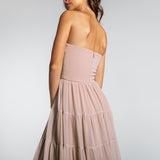 Vestido Longo em Musseline Fluida com Mangas Removíveis – REF: EG01