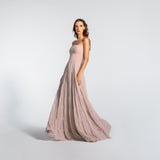 Vestido Longo em Musseline Fluida com Mangas Removíveis – REF: EG01