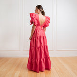 Vestido Longo em Tafetá com Babados nos Ombros – REF: EG30