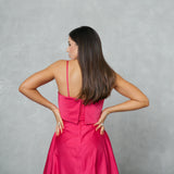 Vestido Longo em Tafetá Tomara que Caia com Pala Reta – REF: EG43