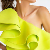Vestido Longo em Crepe com Babado Maximalista – REF: OD92