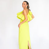 Vestido Longo em Crepe com Babado Maximalista – REF: OD92