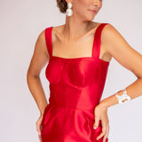 Vestido Midi em Zibeline com Corselet e Bolsos – REF: OD91