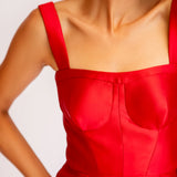 Vestido Midi em Zibeline com Corselet e Bolsos – REF: OD91