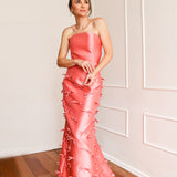 Vestido Longo em Zibeline com Lacinhos Aplicados – REF: OD74TQC