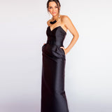 Vestido Midi em Zibeline com Decote em Pontas – REF: OD86
