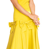 Vestido Longo em Tafetá Tomara que Caia com Laços Estruturados – REF: OD81