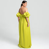 Vestido Longo em Cetim Amplo e Fluido – REF: OD68