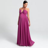 Vestido Longo em Musseline com Decote Versátil – REF: OD71