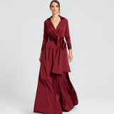 Vestido Longo em Tafeta Estilo Chemise com Laço na Cintura – REF: OD64