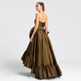 Vestido Longo em Tafetá Tomara que Caia com Laço Gigante – REF: EG58