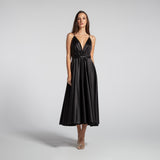 Vestido Midi em Cetim com Decote Profundo e Costas Abertas – REF: EG19MD