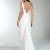 Vestido Longo em Zibeline com Lacinhos Aplicados – REF: OD74