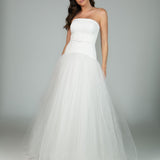 Vestido Longo em crepe com saia de tule e cintura baixa – REF: OD80