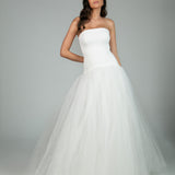 Vestido Longo em crepe com saia de tule e cintura baixa – REF: OD80