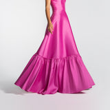 Vestido Longo em Zibeline com Decote V e Detalhe de Laço – REF: EG11