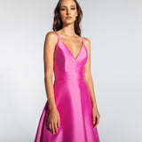 Vestido Longo em Zibeline com Decote V e Detalhe de Laço – REF: EG11