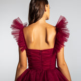 Vestido Longo em Tule com Corpo Transparente e Volume Imponente – REF: EG07