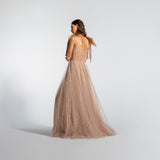 Vestido Longo em Tule com Paetês e Laço Ousado – REF: EG06