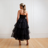 Vestido Midi em Tule com Opção Tomara que Caia – REF: EG07.MIDI