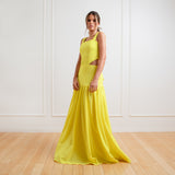 Vestido Longo em Crepe com Recortes Laterais e Amarração nas Costas – REF: EG35