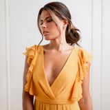 Vestido Longo em Musseline com Babados Fluidos – REF: EG14