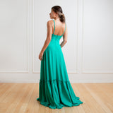Vestido Longo em Crepe com Babado na Barra – REF: EG37
