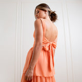 Vestido Midi em Musseline com Costas Abertas e Laço – REF: EG32MD
