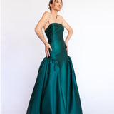 Vestido Longo em Zibeline com saia franzida no cadeirão - REF:OD79