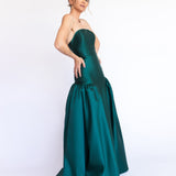 Vestido Longo em Zibeline com saia franzida no cadeirão - REF:OD79