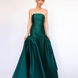 Vestido Longo em Zibeline com saia franzida no cadeirão - REF:OD79