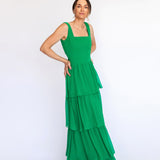 Vestido Longo em Musseline com Costas Abertas e Laço – REF: EG32