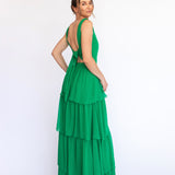 Vestido Longo em Musseline com Costas Abertas e Laço – REF: EG32