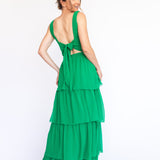 Vestido Longo em Musseline com Costas Abertas e Laço – REF: EG32