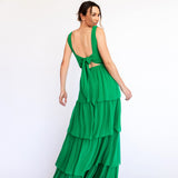 Vestido Longo em Musseline com Costas Abertas e Laço – REF: EG32