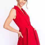 Vestido Longo em Crepe Estilo Alfaiataria com Decote V – REF: EG50
