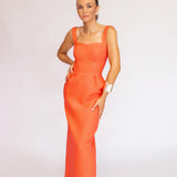 Vestido Midi em Crepe Estilo Corselet com Bolsos – REF: OD90