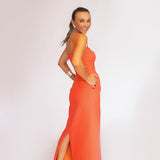 Vestido Midi em Crepe Estilo Corselet com Bolsos – REF: OD90