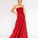 Vestido Longo em Crepe com Cintura Baixa, Cinto Forrado e Saia Godê – REF: OD63CP
