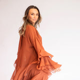 Vestido Longo Boho em Musseline com Babados – REF: OD73