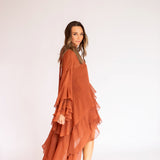 Vestido Longo Boho em Musseline com Babados – REF: OD73