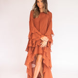 Vestido Longo Boho em Musseline com Babados – REF: OD73