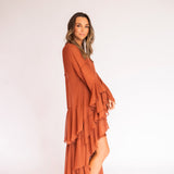 Vestido Longo Boho em Musseline com Babados – REF: OD73