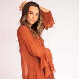 Vestido Longo Boho em Musseline com Babados – REF: OD73