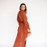 Vestido Longo Boho em Musseline com Babados – REF: OD73