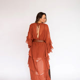 Vestido Longo Boho em Musseline com Babados – REF: OD73